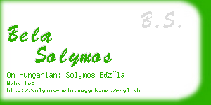 bela solymos business card